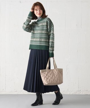 ANY 【10色展開/ウエストゴム】ウーリッシュフラノ プリーツスカート ネイビー