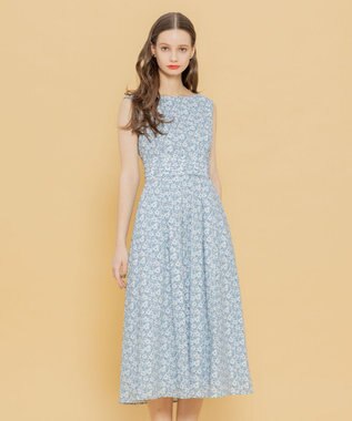 【洗える！】FLORAL STORY ドレス, ブルー系5, 0