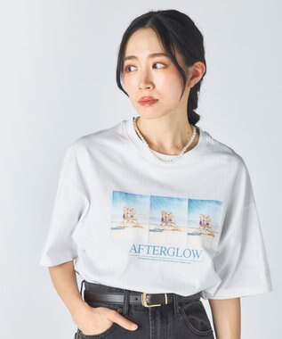 OP／FILA 【Ocean Pacific】フォトプリントTシャツ ホワイト