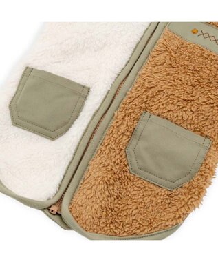 PET PARADISE ペットパラダイス 切替え 背開き ジップアップ ベスト 《ブラウン》 小型犬 ブラウン×ホワイト