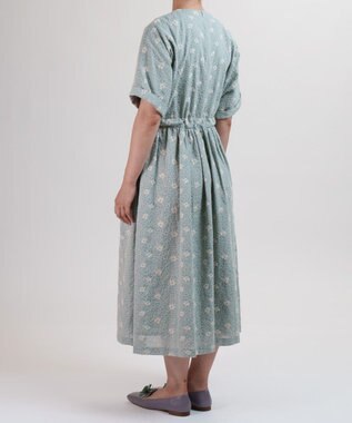 muuc 【手刺繍のような刺繍が美しい】ハイドランジア ドレス ブルー