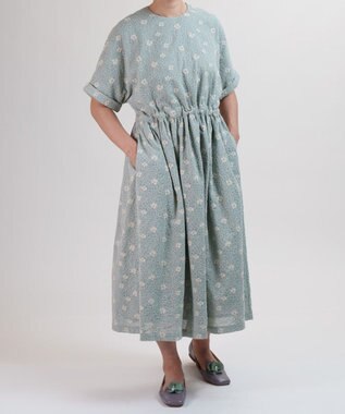 muuc 【手刺繍のような刺繍が美しい】ハイドランジア ドレス ブルー