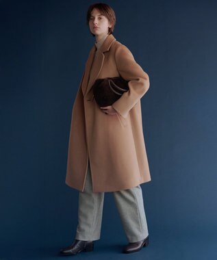 J.PRESS LADIES Pureラムウール ダブル ロングコート キャメル系