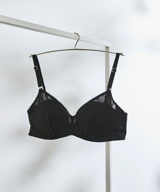 une nana cool 【リニューアル】364ブラ シンプル ノンワイヤーブラ ブラック