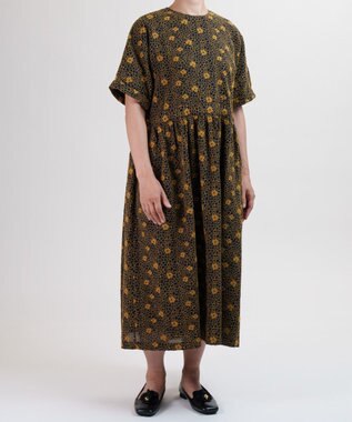 muuc 【手刺繍のような刺繍が美しい】ハイドランジア ドレス ダークネイビー