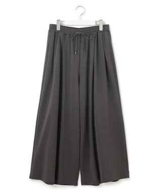 23区 【接触冷感/洗える】ツイストコットンプレーティング ワイド パンツ グレー系