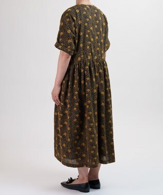 muuc 【手刺繍のような刺繍が美しい】ハイドランジア ドレス ダークネイビー