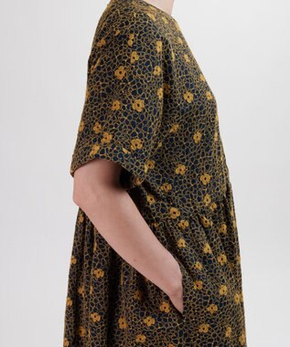 muuc 【手刺繍のような刺繍が美しい】ハイドランジア ドレス ダークネイビー