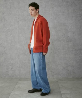 WEGO 【ユニセックス着用ITEM】カウチンニットカーディガン オレンジ