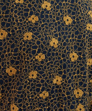 muuc 【手刺繍のような刺繍が美しい】ハイドランジア ドレス ダークネイビー