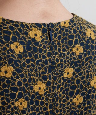 muuc 【手刺繍のような刺繍が美しい】ハイドランジア ドレス ダークネイビー