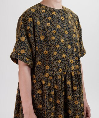 muuc 【手刺繍のような刺繍が美しい】ハイドランジア ドレス ダークネイビー