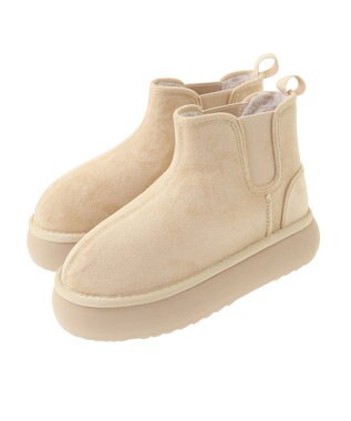 Green Parks ＲＵＰＩＳ．サイドゴア厚底ムートンブーツ Beige