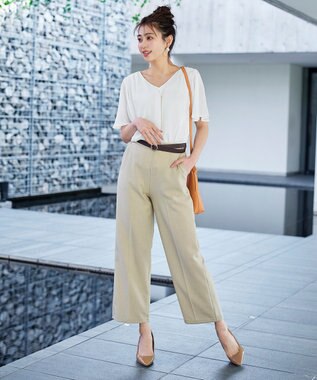 Tiaclasse 【洗える】シフォンフレアスリーブブラウス オフホワイト