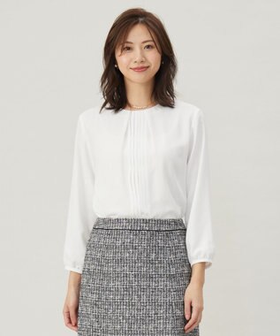 J.PRESS LADIES プリーツ タック カットソー ホワイト系