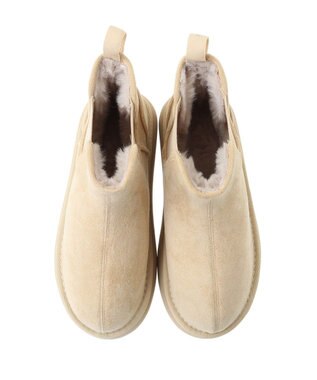 Green Parks ＲＵＰＩＳ．サイドゴア厚底ムートンブーツ Beige