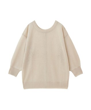 Green Parks ２ｗａｙ　７分袖ブライトシアーニットプルオーバー Beige