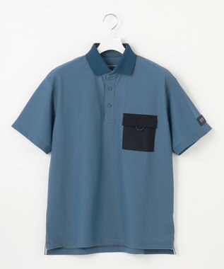 23区GOLF 【MEN】機能に優れた新素材「AIR TOOL」ポケットポロシャツ サックスブルー系