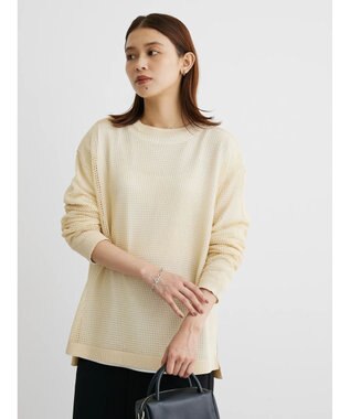 Green Parks ＳＥＴ２点ロンＴ＋メッシュニットプルオーバー Light Beige