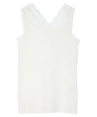 Green Parks レースタンクトップ Off White