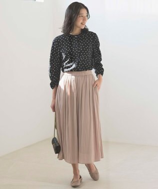 組曲 L ドットジョーゼットプリント ブラウス ブラック系5