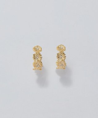 Phoebe 【痛くないシリーズ/金属アレルギー対応】マーガレットフラワーフープライトフィットイヤリング　ゴールド ゴールド