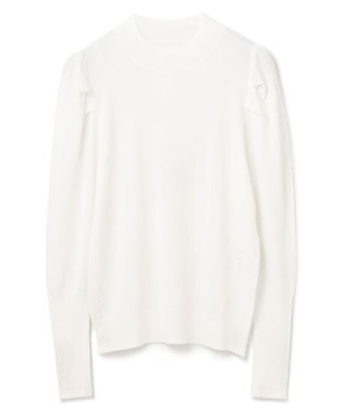 GRACE CONTINENTAL タックスリーブニットトップ ホワイト