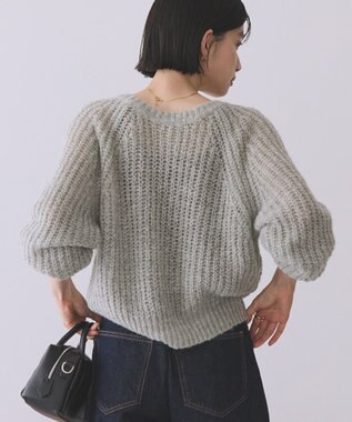 AMERICAN HOLIC 【2WAY】モヘヤ風甘編みカーディガン Gray