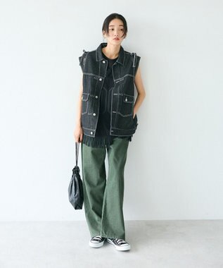 CRAFT STANDARD BOUTIQUE デニムリボンベスト Black