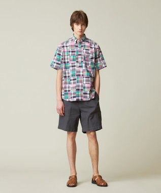 J.PRESS MEN 【KING SIZE】パッチワーク プルオーバーシャツ ピンク系9