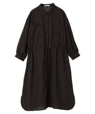 Green Parks ミディ丈ドロストシャツワンピース Dark Gray
