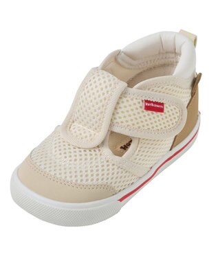 MIKI HOUSE HOT BISCUITS 【14-15cm】かかと顔 メッシュ セカンドベビーシューズ アイボリー