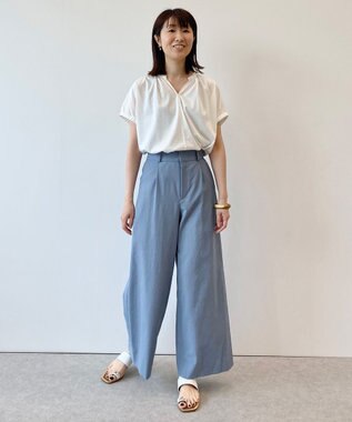 自由区 【接触冷感・吸水速乾・UVカット】パーフェクトパンツ ワイド ダルブルー系