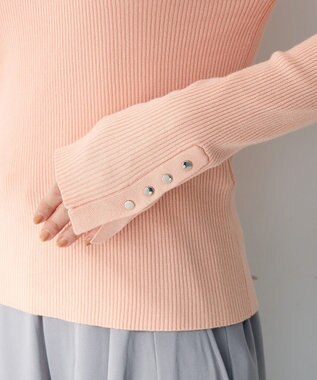 Green Parks 袖口金釦リブニットプルオーバー Pink