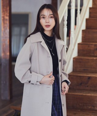 earth music&ecology 2WAYカラーロングコート ベージュ