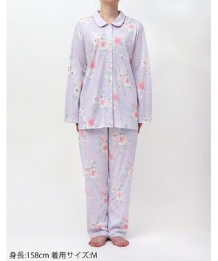 Wing パジャマ 綿100%(本体) 天竺素材 長袖 長ズボン レディース EP8041 ウイング／ワコール パープル