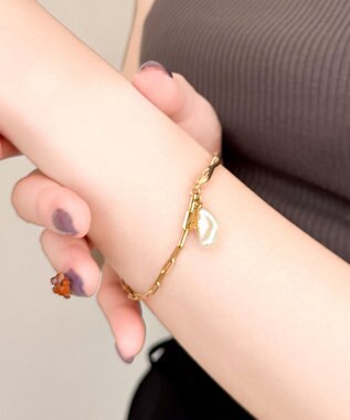 Phoebe <オンワード限定セット>スライヴパールネックレス×フロウラインメタルブレスレット ゴールド