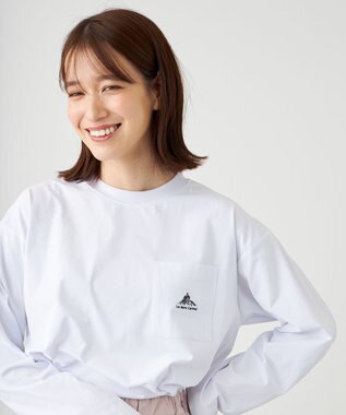 SHARE PARK LADIES 【UVカット・吸水速乾・ストレッチ・軽量 】刺繍ポケットＴシャツ（S・Mサイズ） アイボリー系