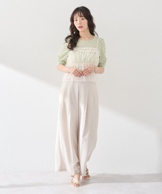 earth music&ecology ＳＥＴ２点フラワープルオーバー＋チュールビスチェ Mint