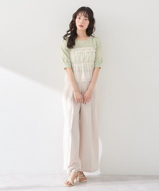 earth music&ecology ＳＥＴ２点フラワープルオーバー＋チュールビスチェ Mint