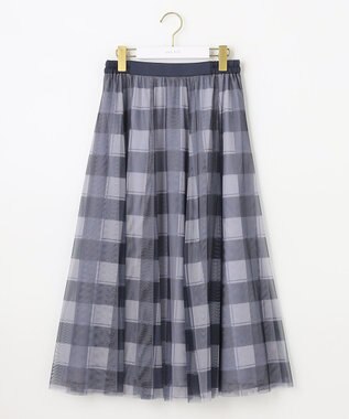 ANY SIS 【美人百花7月号掲載】2WAYチェックチュールリバーシブル スカート ラベンダー系