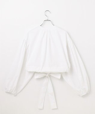 #Newans ウエストリボンショートブラウス ホワイト