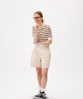 LENO MULTI BORDER KNIT《UNISEX》/ マルチボーダーニット WHITE×YELLOW