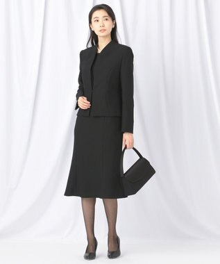 自由区 FORMAL 【前開きワンピース】ネルファータリンググログラン ジャケット+ワンピース ブラック系