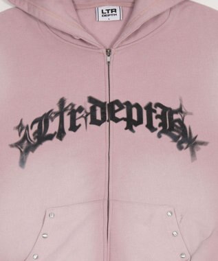 WEGO 【ユニセックス着用ITEM】グラフィックZIPパーカー ピンク