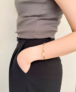 Phoebe <オンワード限定セット>スライヴパールネックレス×フロウラインメタルブレスレット ゴールド