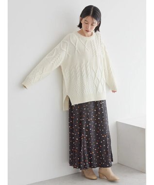 AMERICAN HOLIC マーメードロングスカート Flower Black