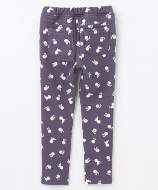 ANY KIDS 裏シャギー総柄ガーリーパンツ モーヴ×イヌ柄