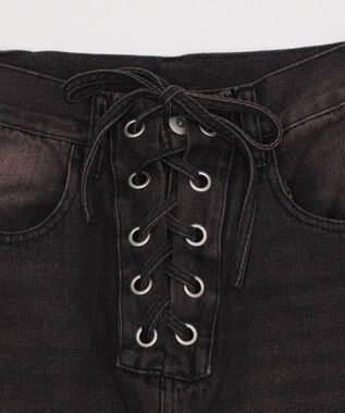 WEGO レースアップデニムパンツ ブラック