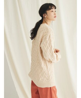 CRAFT STANDARD BOUTIQUE 洗えるモールケーブルニットチュニック Ivory